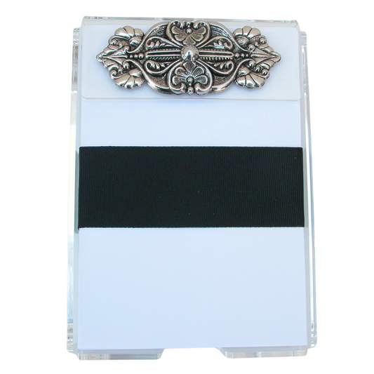 Notepad with Large Vintage Silver Medallion