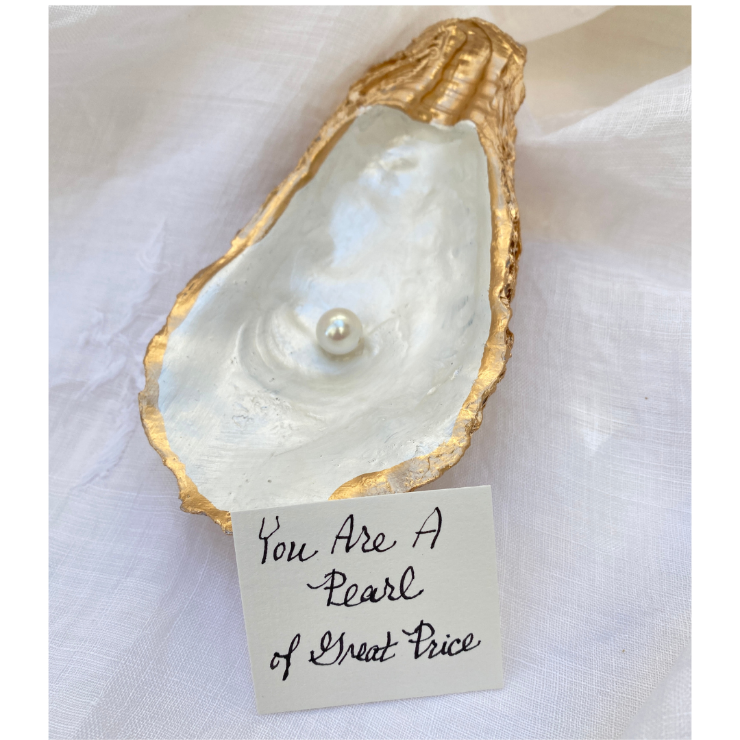 Oyster Shell Art Pearl in Center | Pearl 30th Anniversary Gift ...