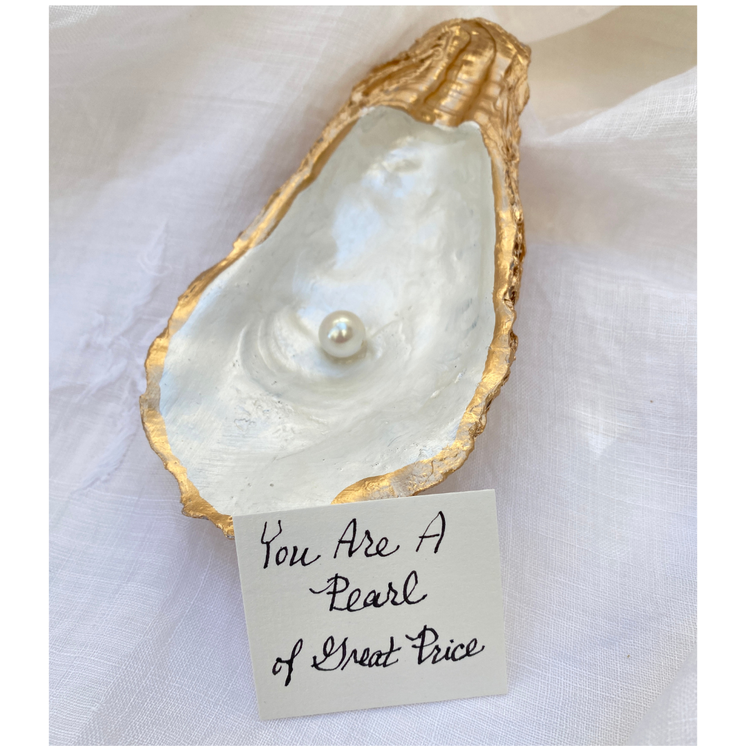 Oyster Shell Art Pearl in Center | Pearl 30th Anniversary Gift