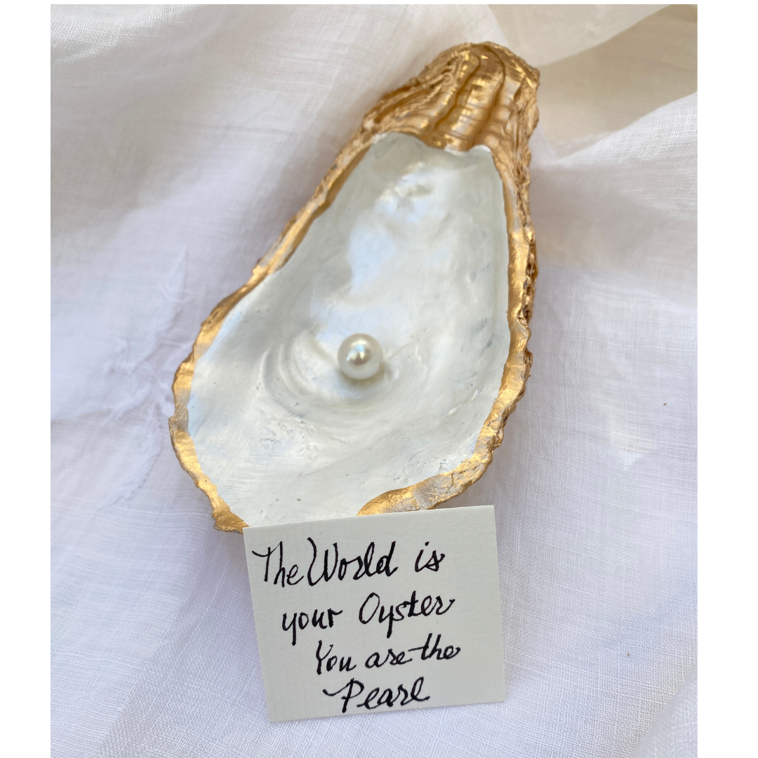 Oyster Shell Art Pearl in Center | Pearl 30th Anniversary Gift