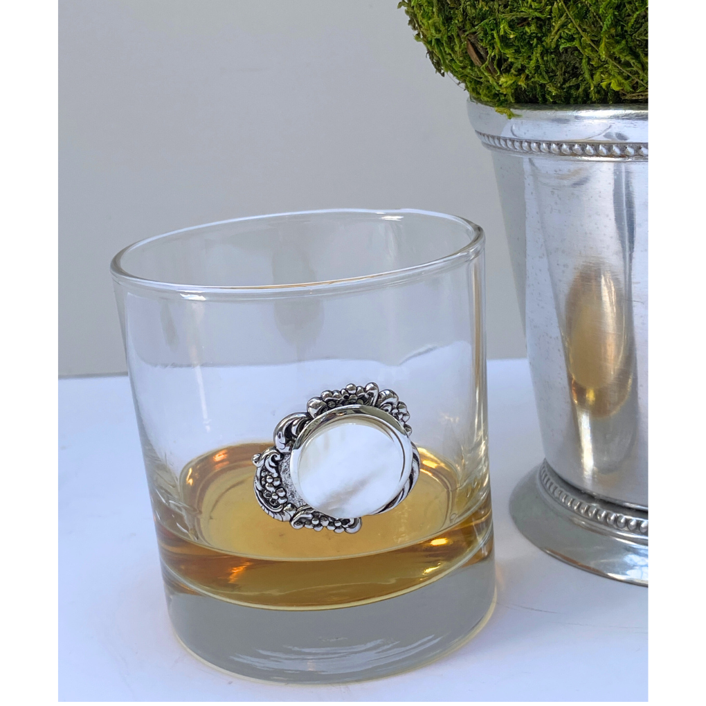 Pearl and Silver Bourbon Glass | 30th Wedding Anniversary Gift | Pearl Anniversary
