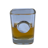 Shot glass with silver setting and mother of pearl setting
