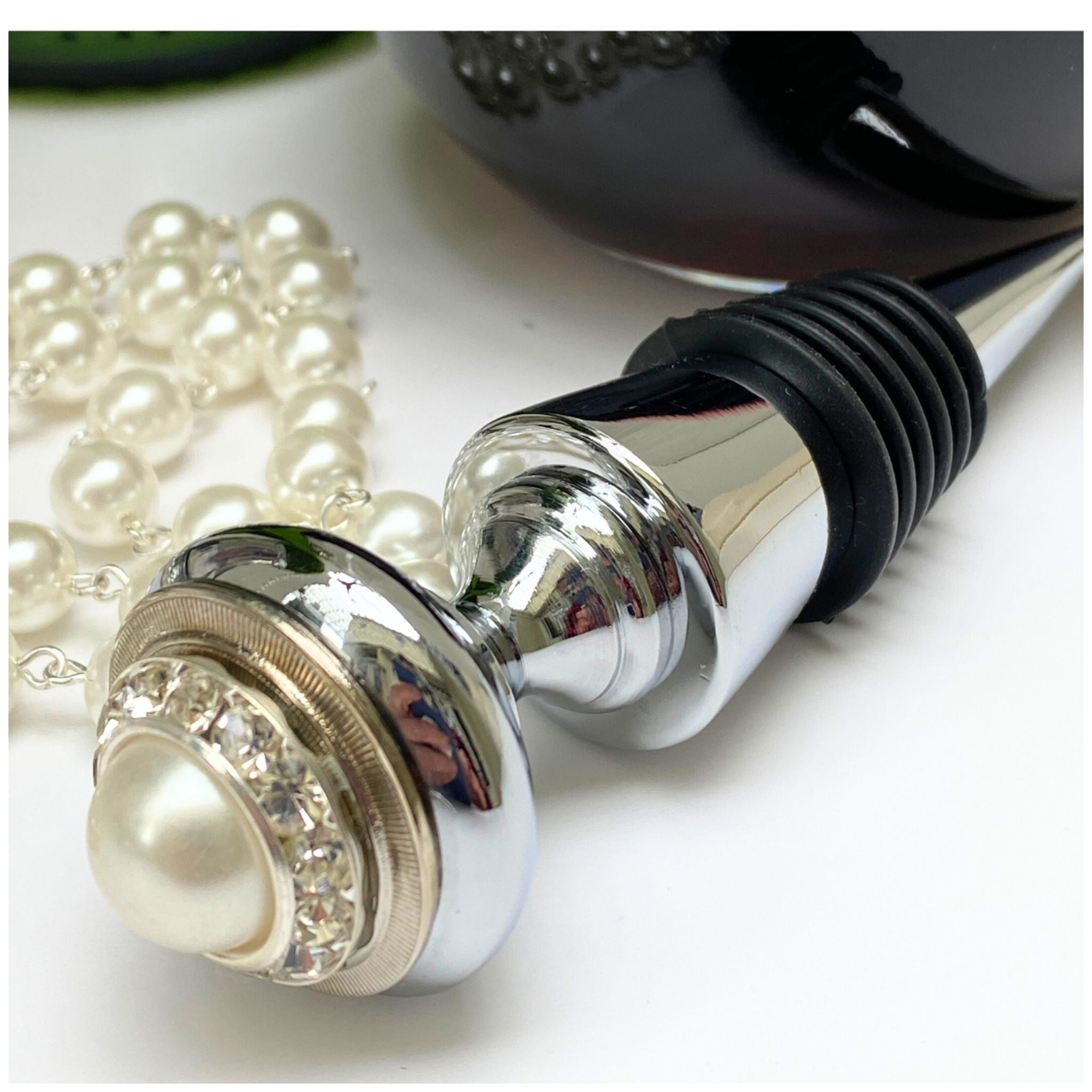 Pearl and Crystal Wine Bottle Stopper | 30th Anniversary Gift