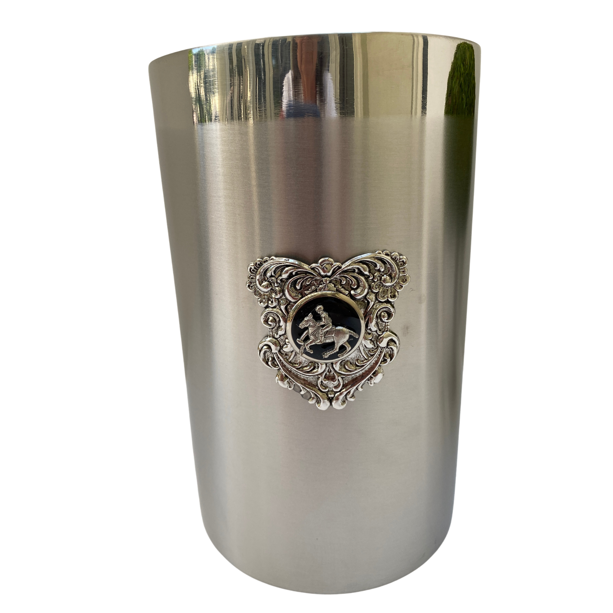 Polo Theme Silver Wine Cooler for Equestrian Events
