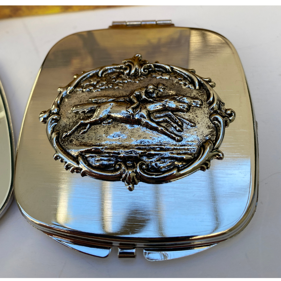 Racehorse Purse Mirror | Horserace Theme Purse Mirror