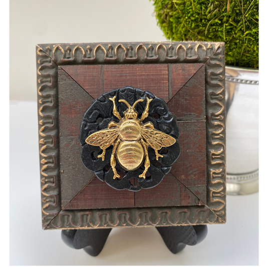 Bee Wooden Art | Jade and Gold Bee