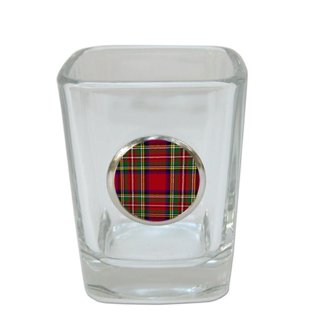 Red Plaid Shot Glass | Gift for Lover of Scotland