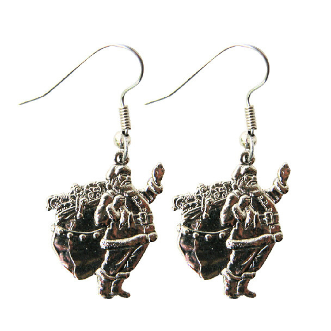 Santa Earrings | Silver Vintage Inspired on French Ear Wire