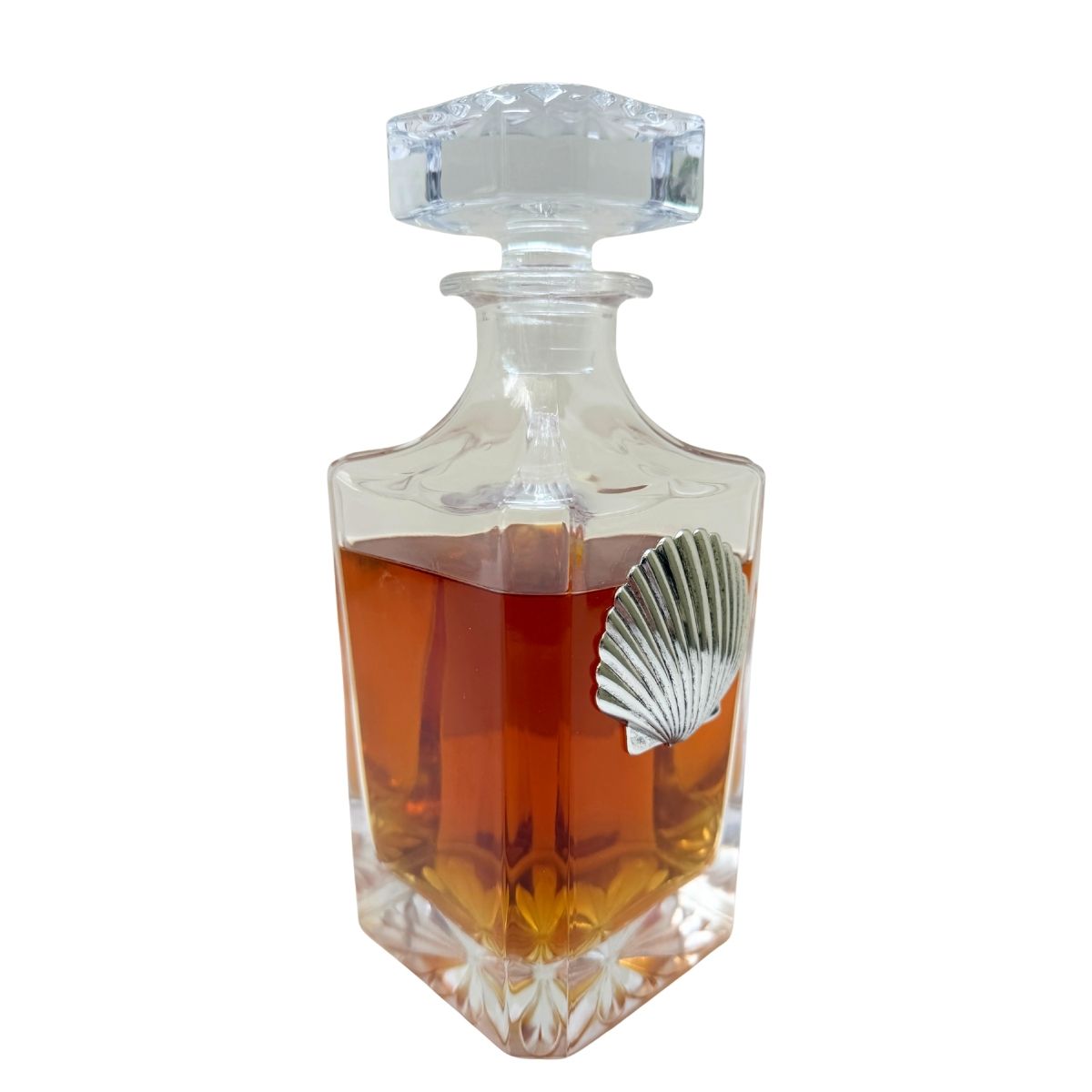 Decanter with Silver Shell | Gift for Beach Fan & Whiskey Lover