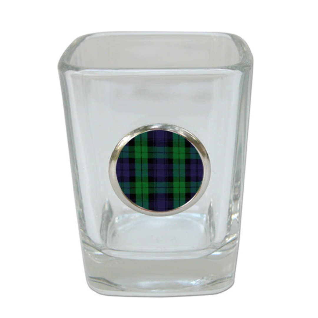 Shot Glass with Blackwatch plaid medallion 