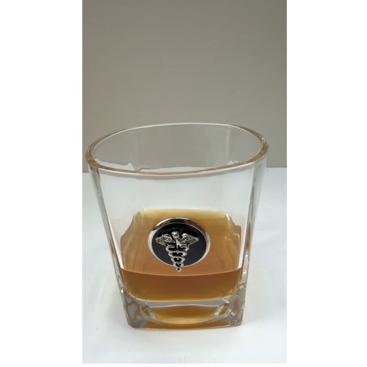 Medical Theme Bourbon Glass with Caduceus | Gift for Medical School Grad