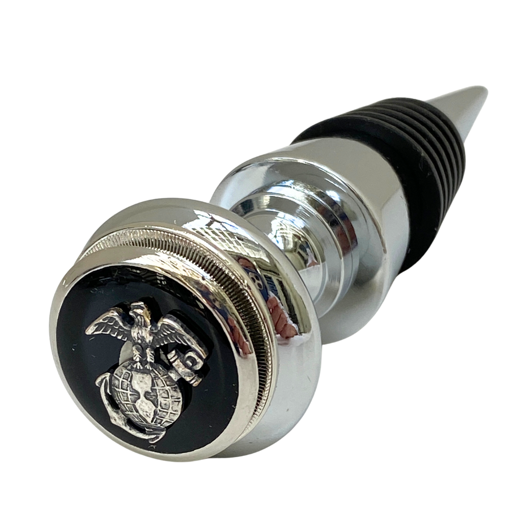 Marine Bottle Stopper with Silver Marine Medallion