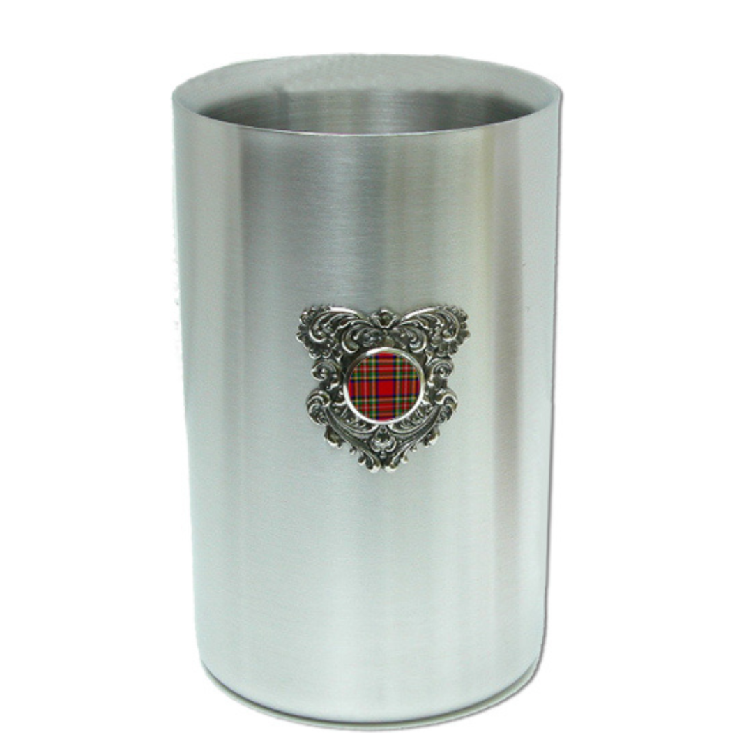 Red Plaid Silver Wine Cooler | Gift for Lover of Scotland