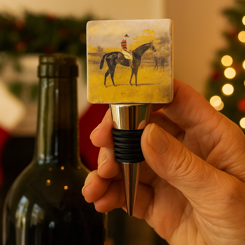 Wine Bottle Stopper for Race Horse Fan Perfect for Christmas & Holiday Gift