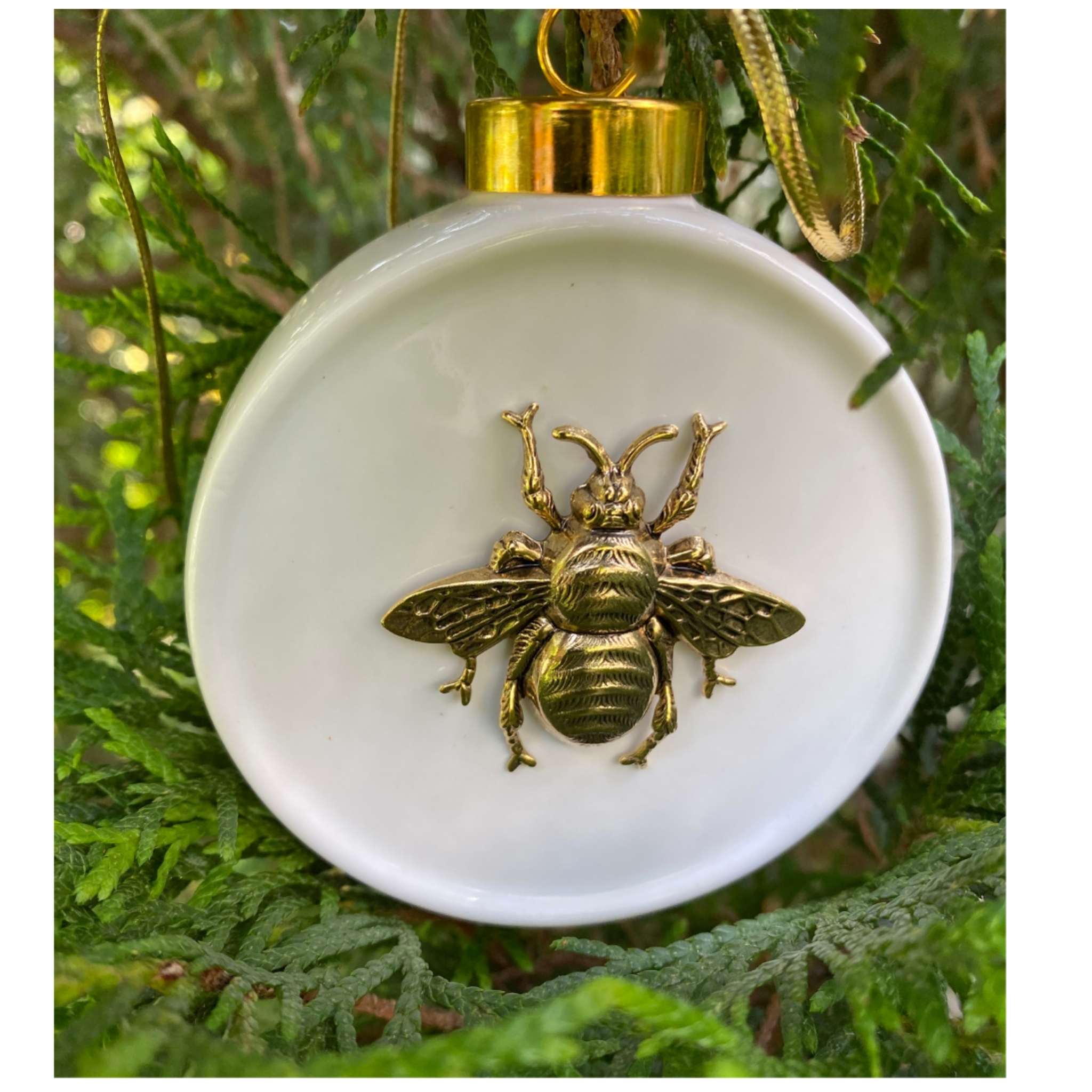 Gold Bee Christmas Ornament | Christmas gift for Bee Lover