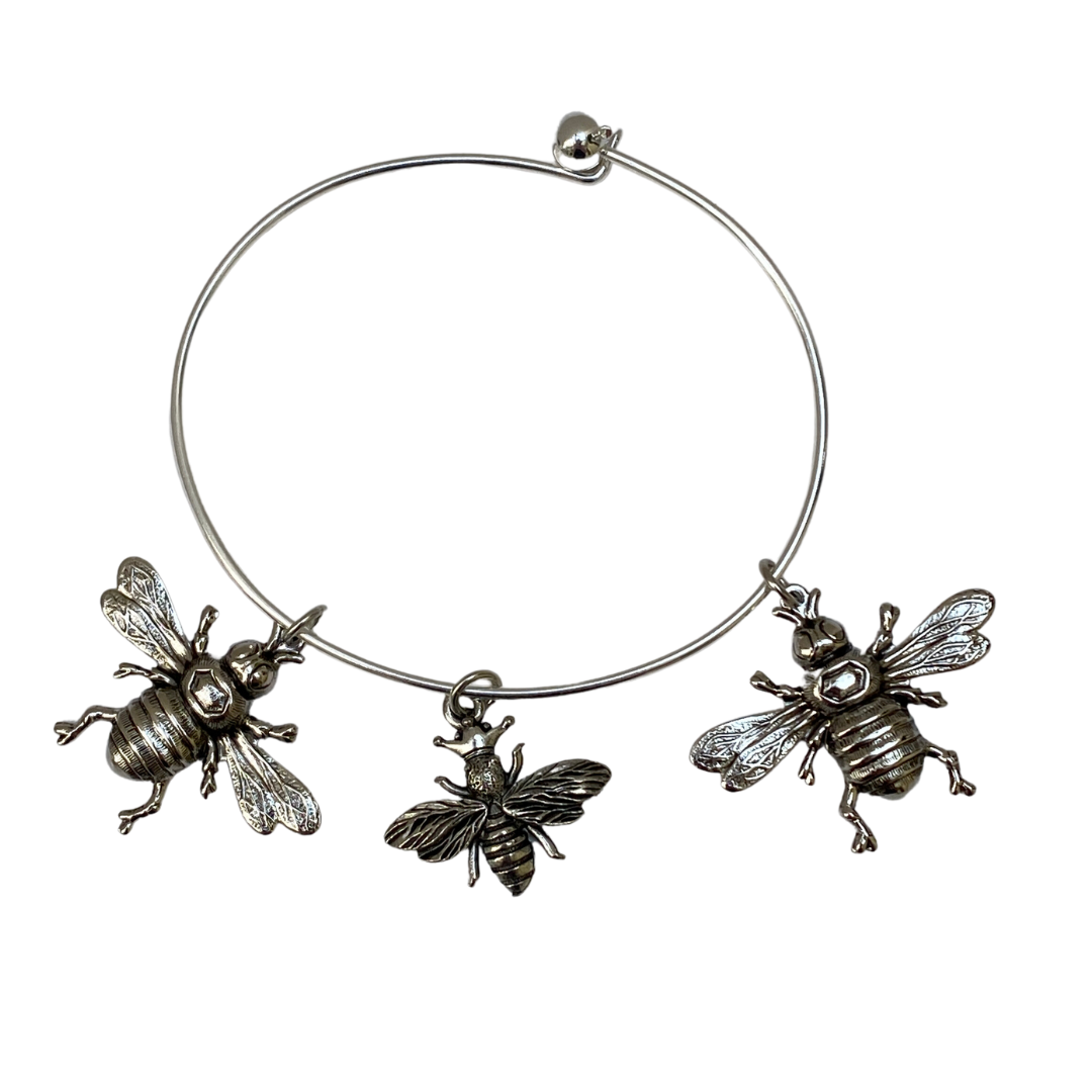 Bee Charms Hoop Bracelet | Gift for Bee Lover