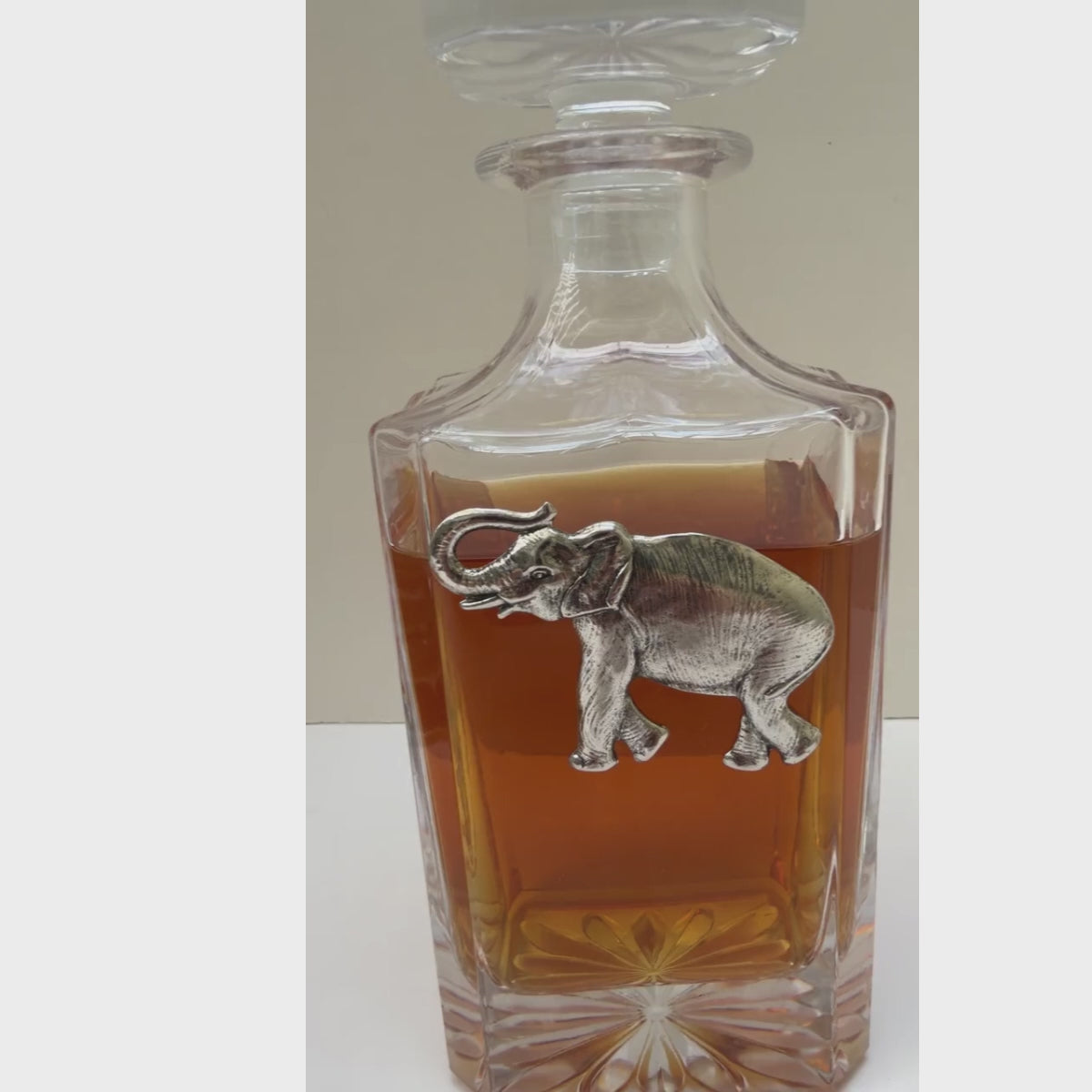Decanter with Silver Elephant Video to Show gift for Alabama fans