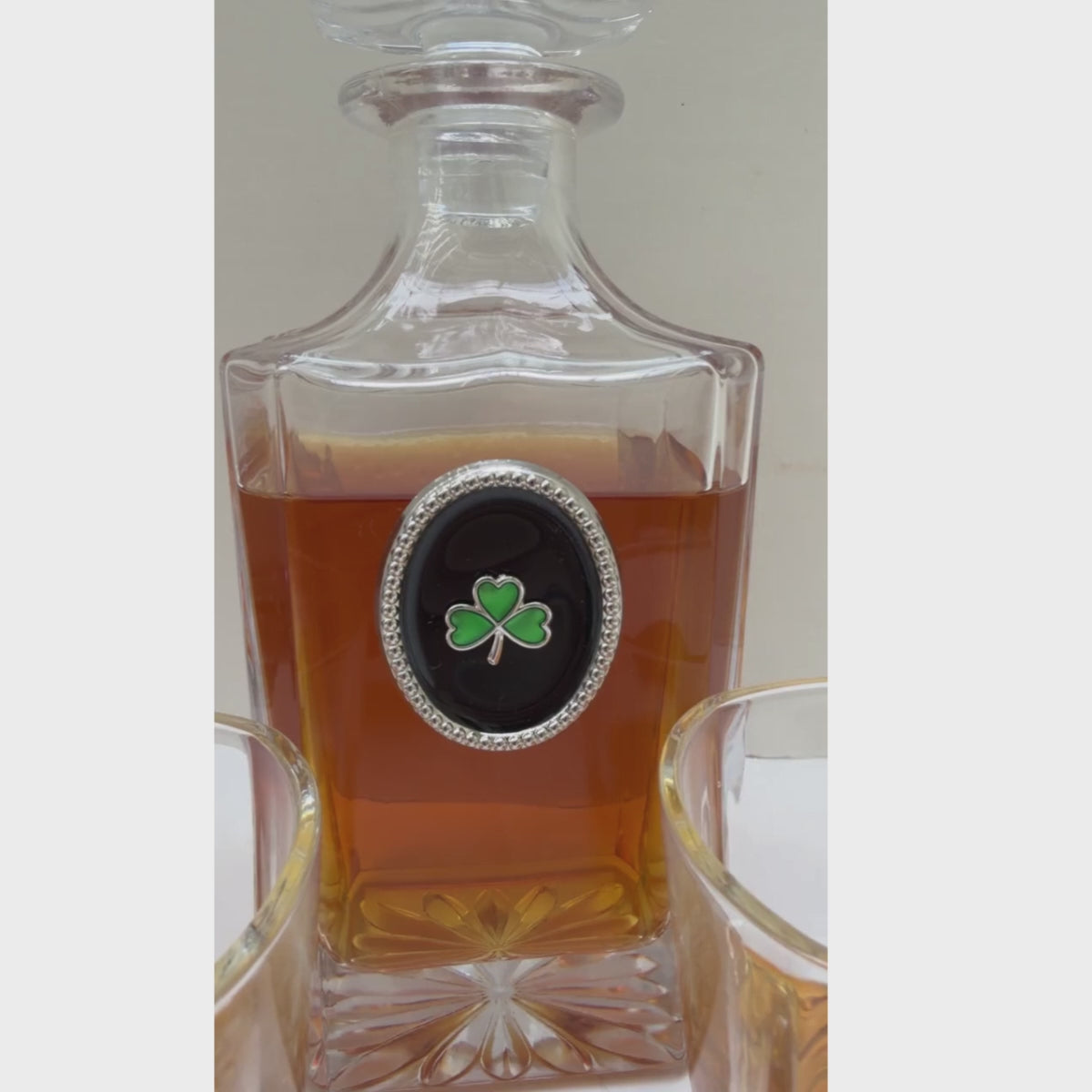 Irish Decanter Set includes decanter and two bourbon glasses