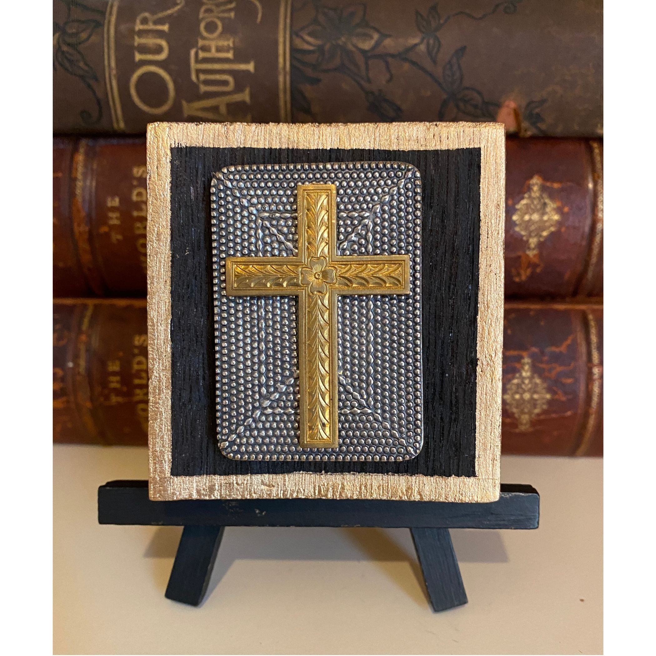 Cross Wooden Art, Bourbon Barrel Wood Art, Handcrafted Christain Gift