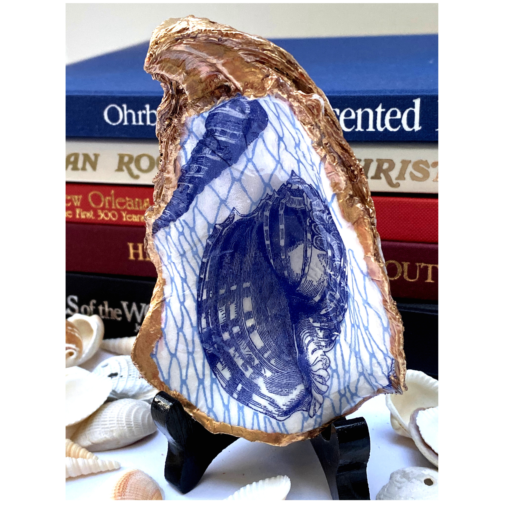 Oyster Shell Art,  Decorative Art, Hostess Gift, Handmade