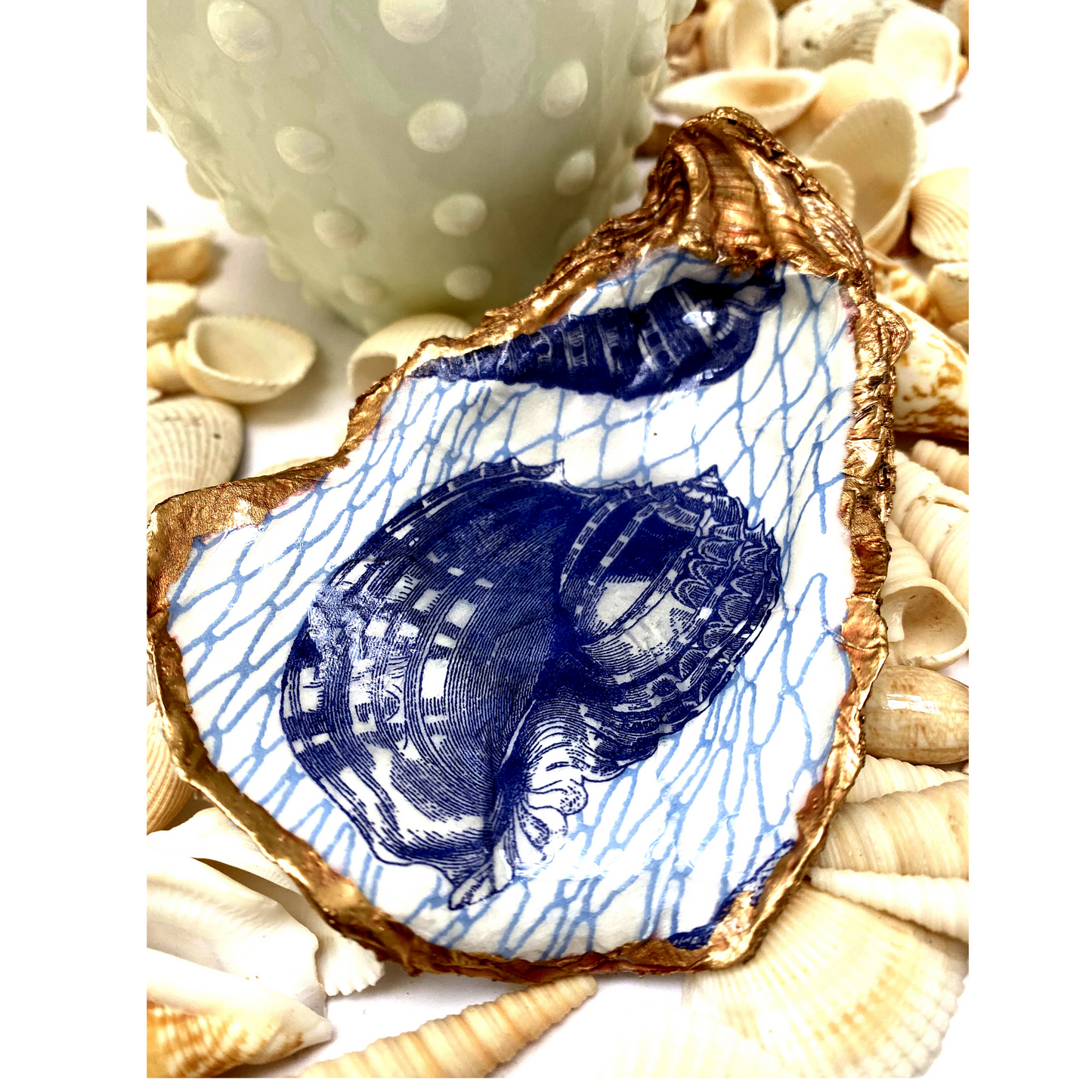 Oyster Shell Art,  Decorative Art, Hostess Gift, Handmade