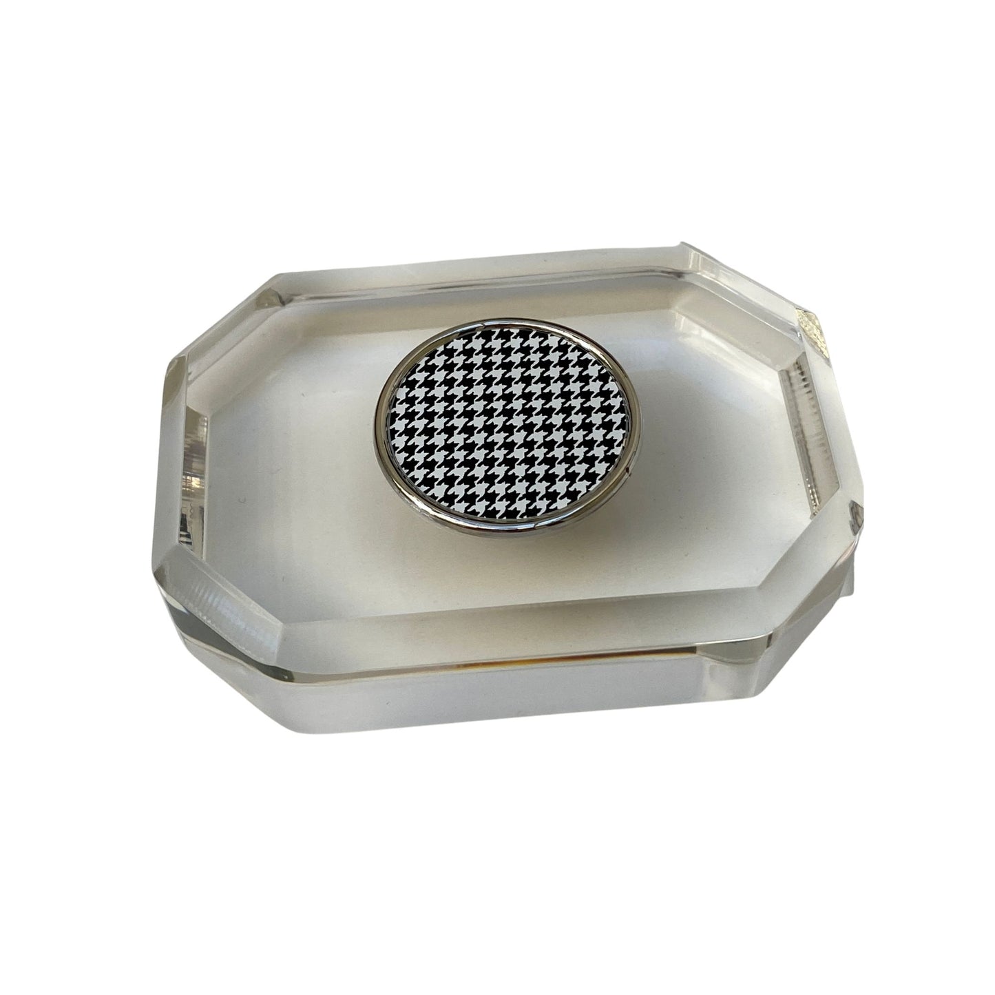 Houndstooth Clear Paperweight
