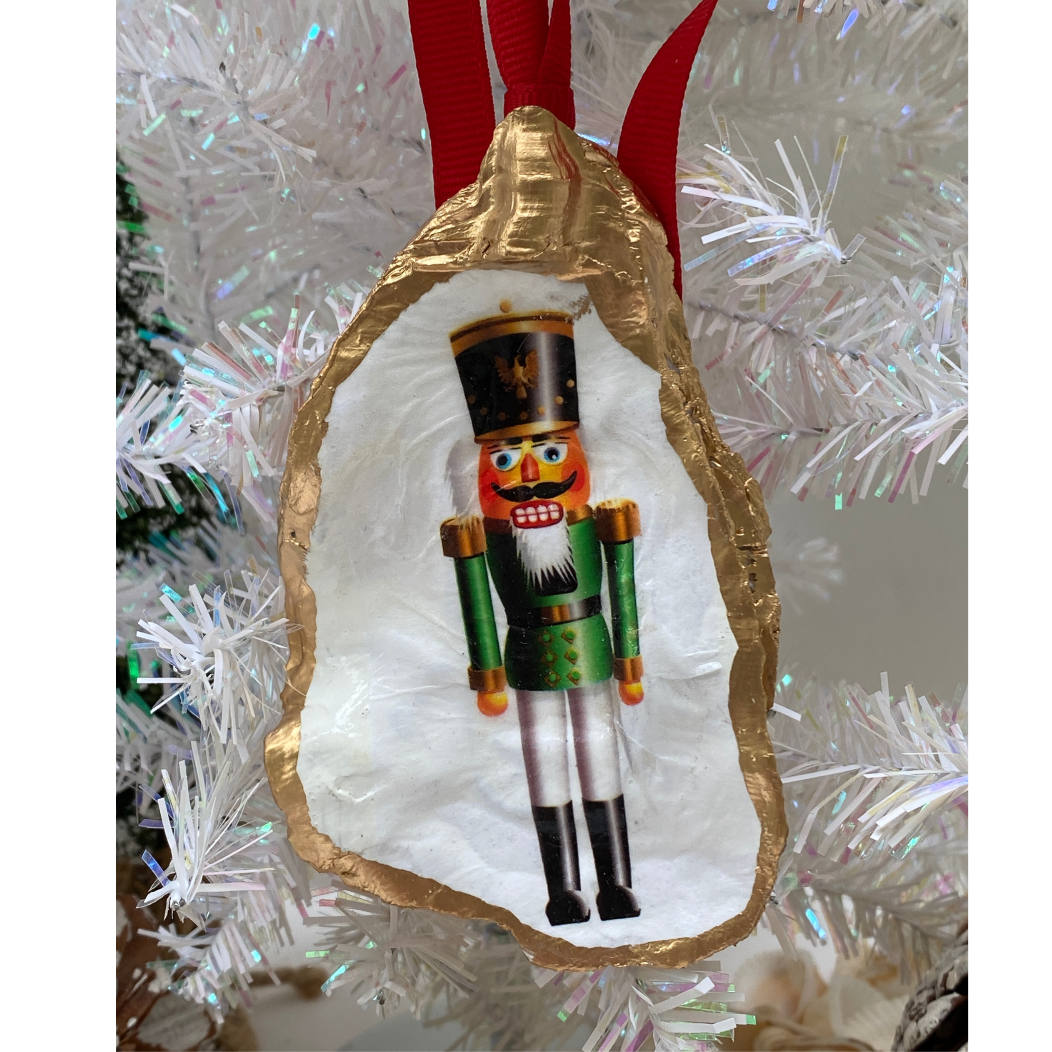 Beach holiday Christmas ornament featuring the Nutcracker design