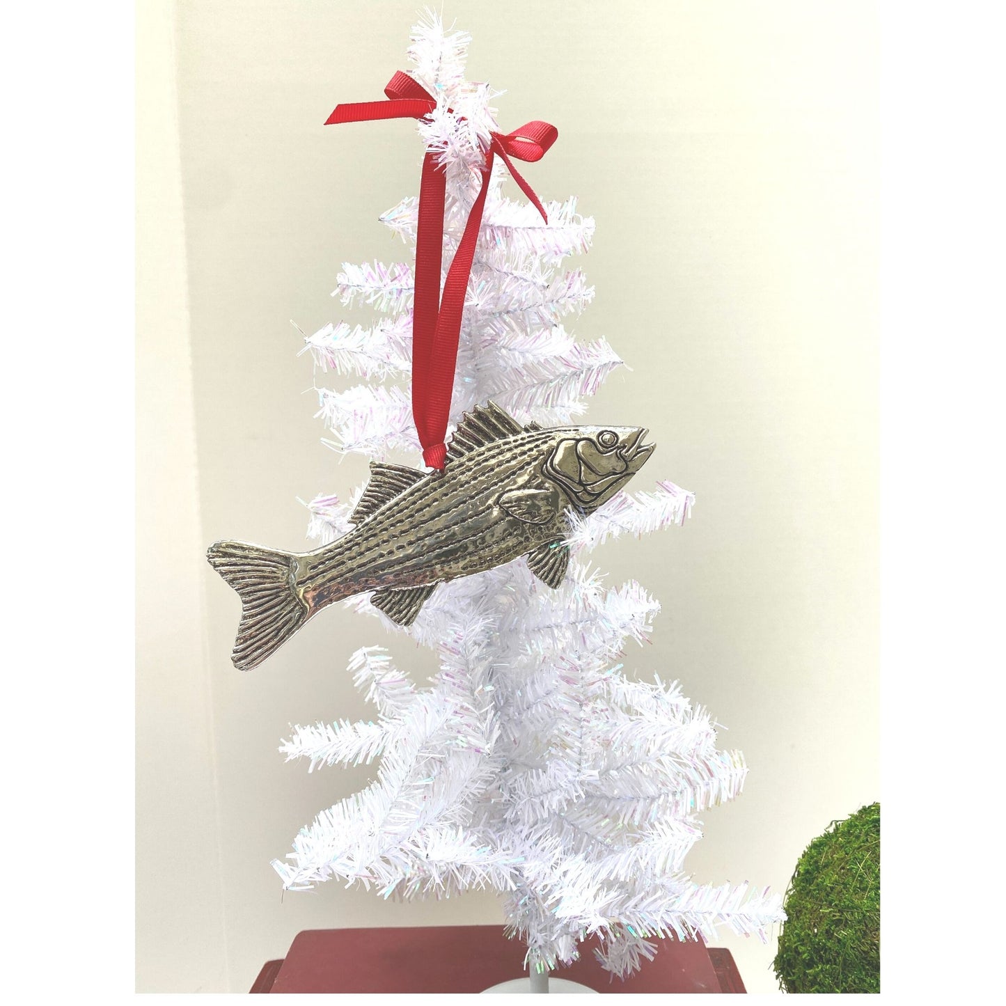 Silver Fish Christmas Ornament, Handmade, Fisherman Christmas Gift