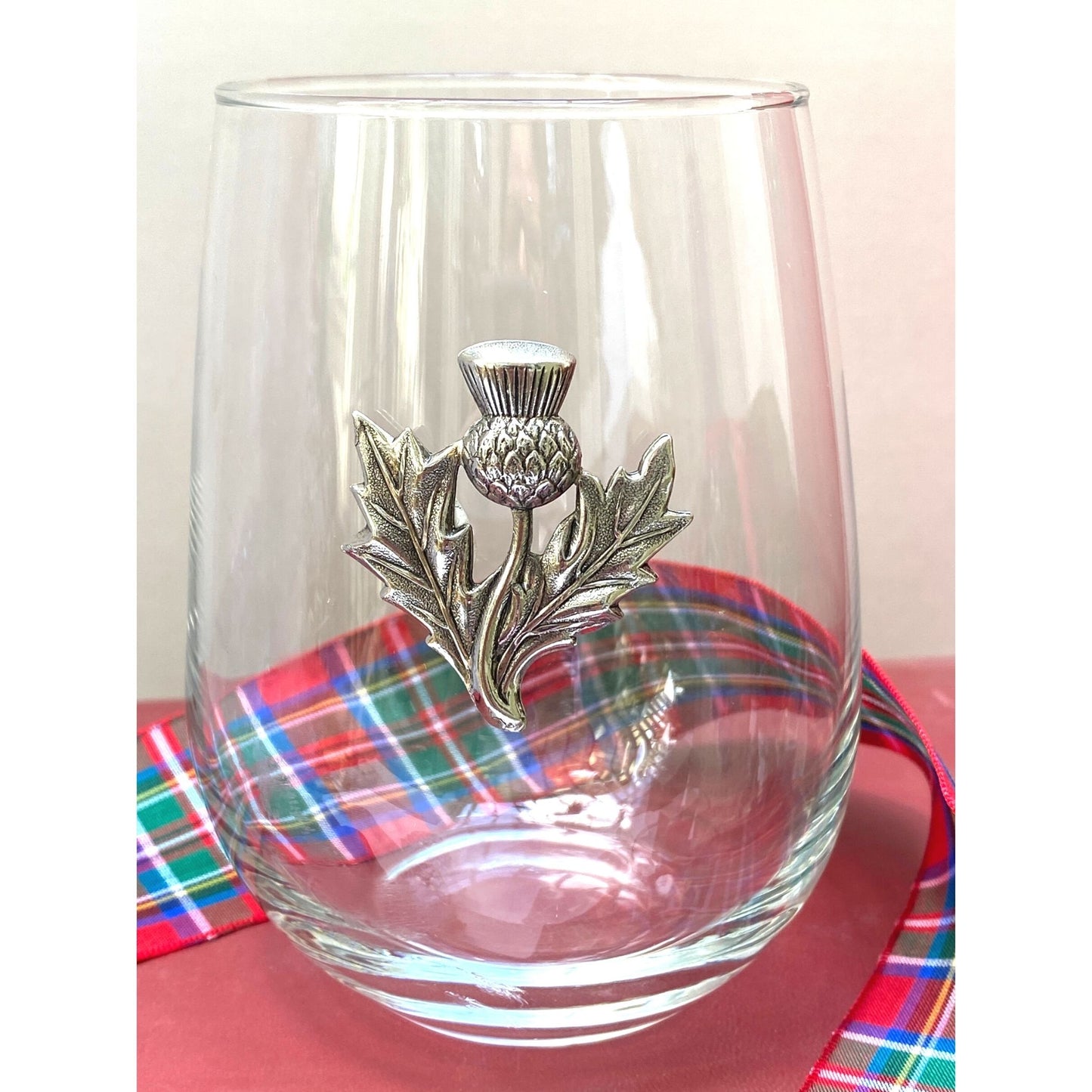 Scottish Thistle Stemless Glass #1