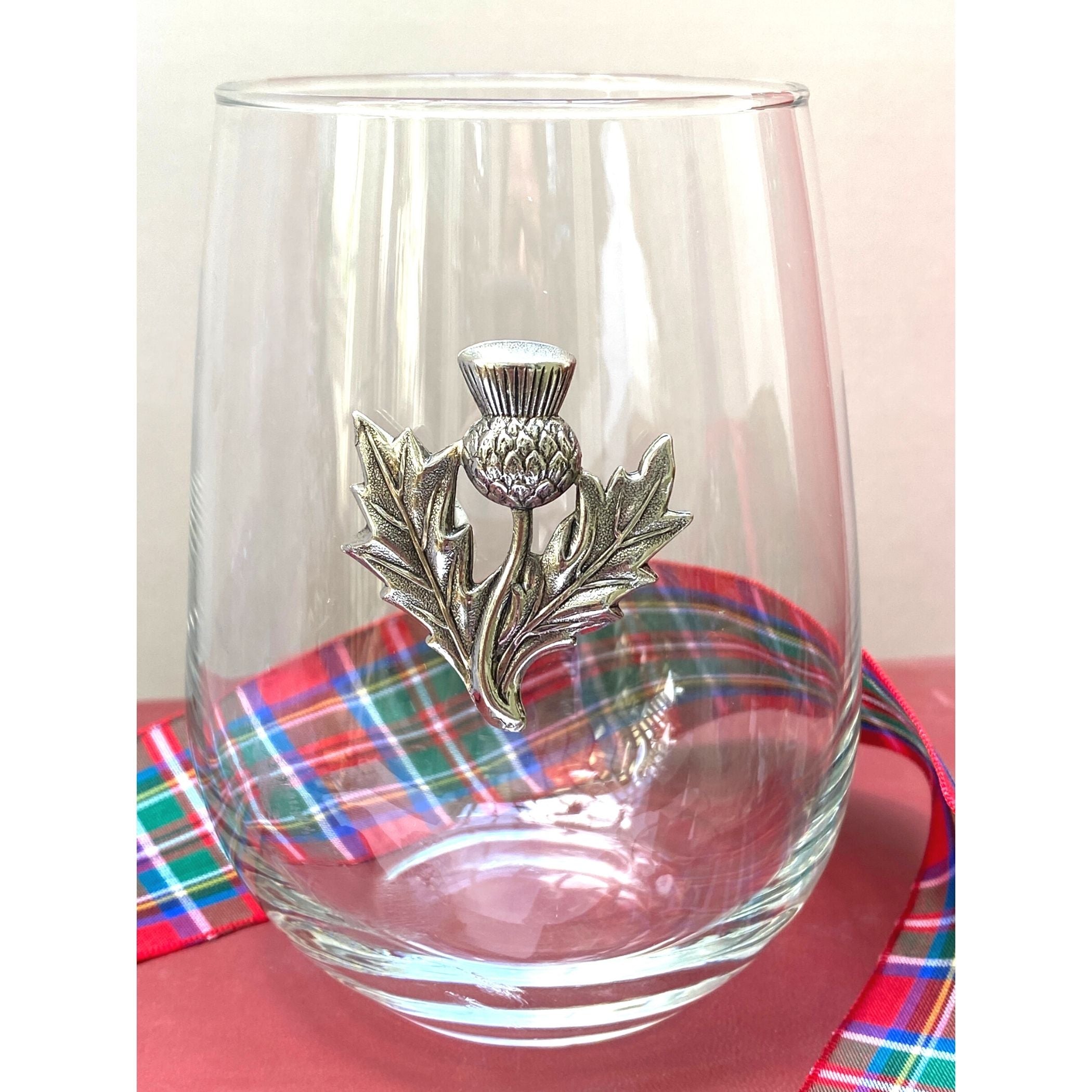 Robert Burns Night Gift | Scottish Thistle Stemless Glass