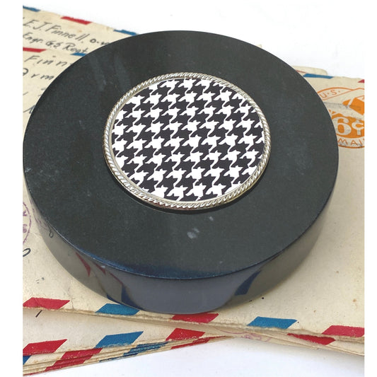 Black Marble Houndstooth Paperweight