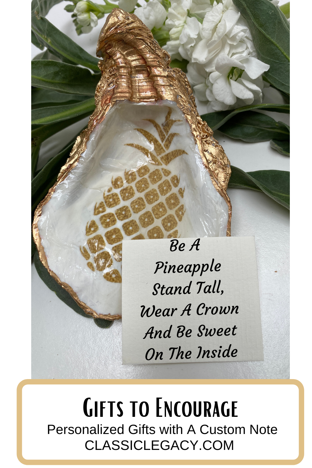 Oyster Shell Art, Pineapple Art