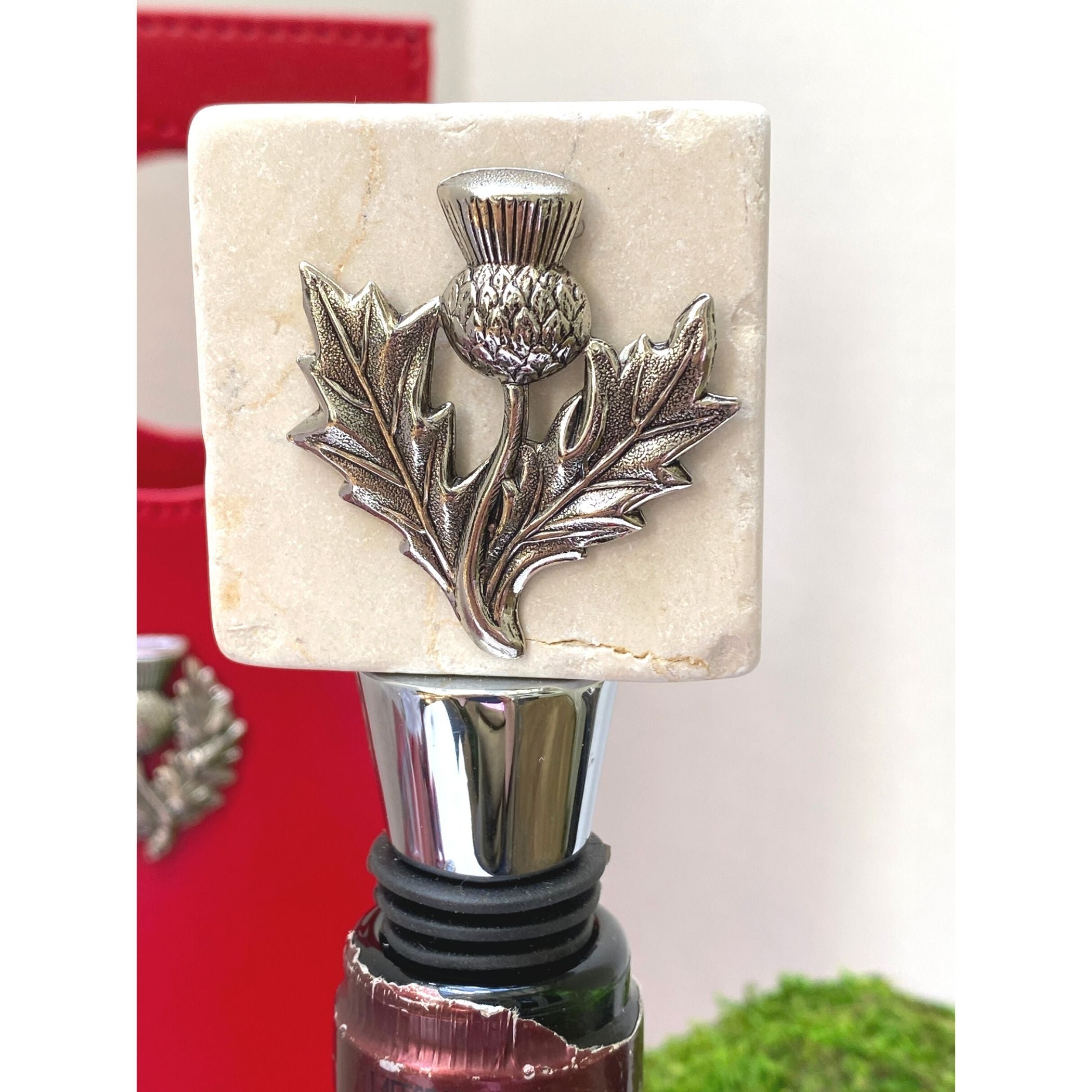 Robert Burns Night Gift | Scottish Thistle Marble Bottle Stopper