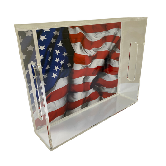 Acrylic Tray Featuring the USA Flag art Insert