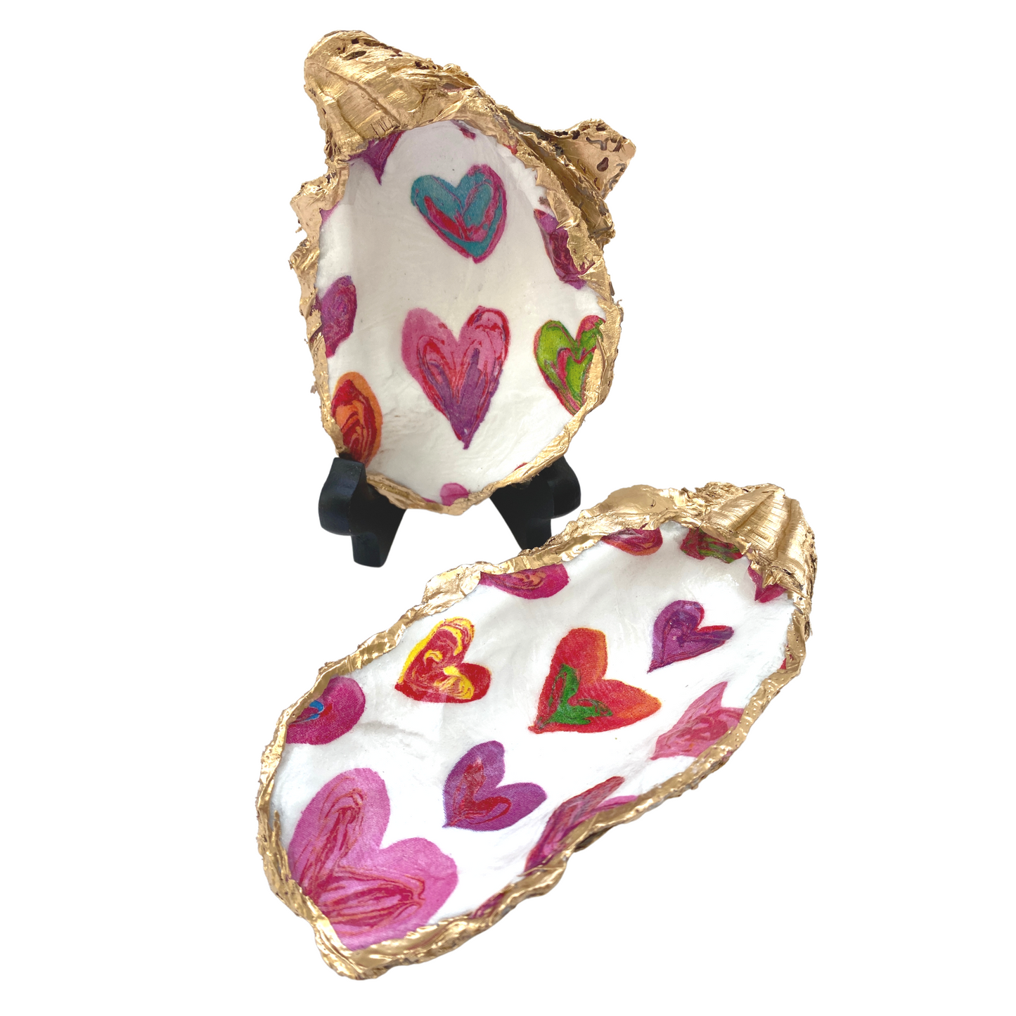 Valentine Hearts Oyster Shell Art