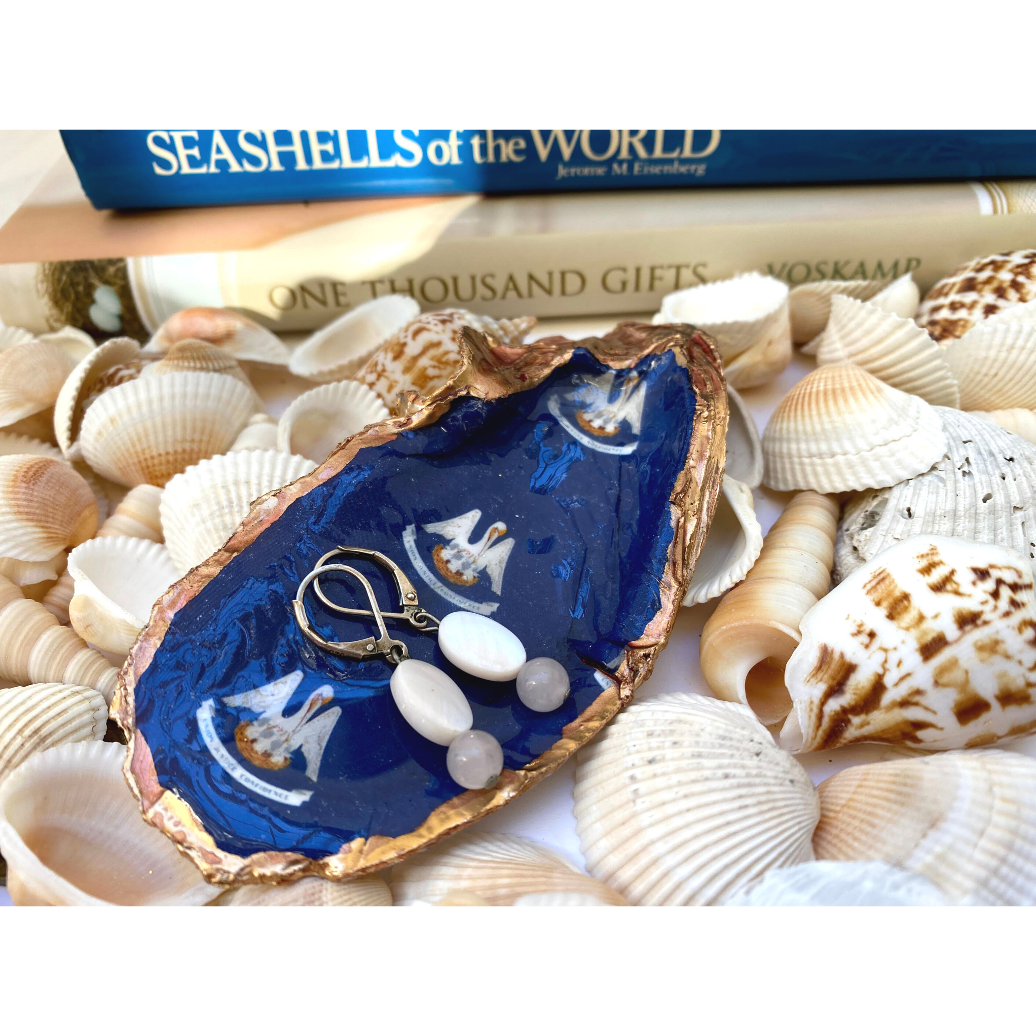 Oyster Shell Art,  Louisiana Flag Gift