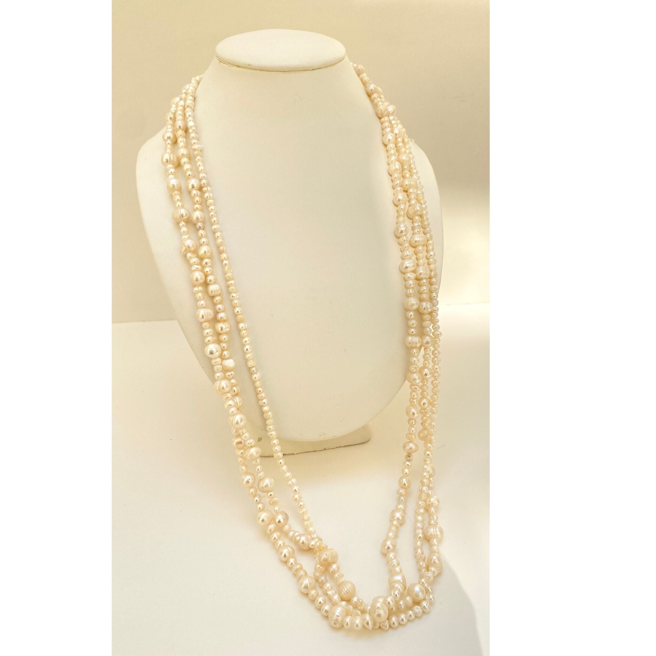 Mother of Pearl Necklace | Three Strand | 30th Pearl Anniversary Gift