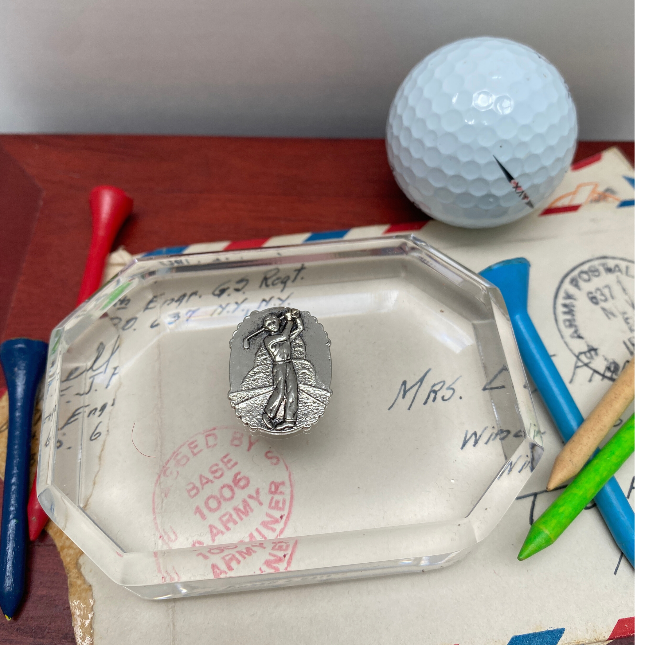 Paperweight, Acrylic Octagon, Golf Theme