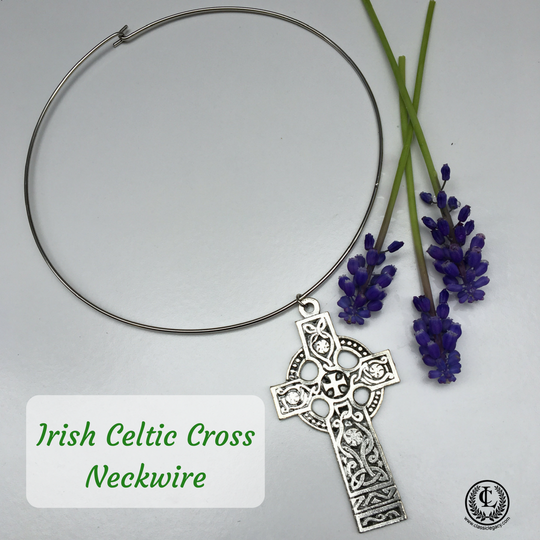 Necklace,  Irish Celtic Silver Neck wire