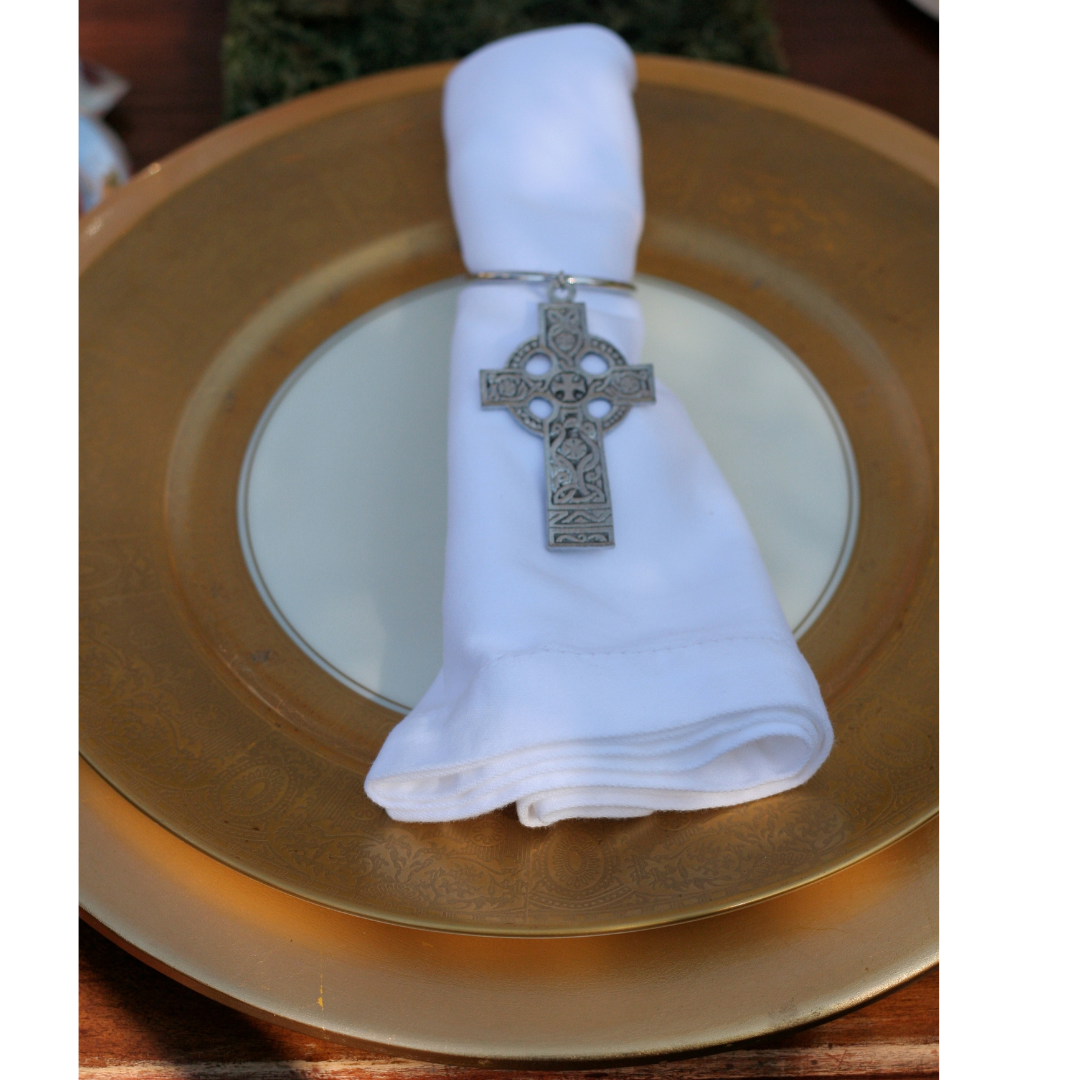 Celtic Cross Napkin Rings | Set of 4 Easter Napkin Rings