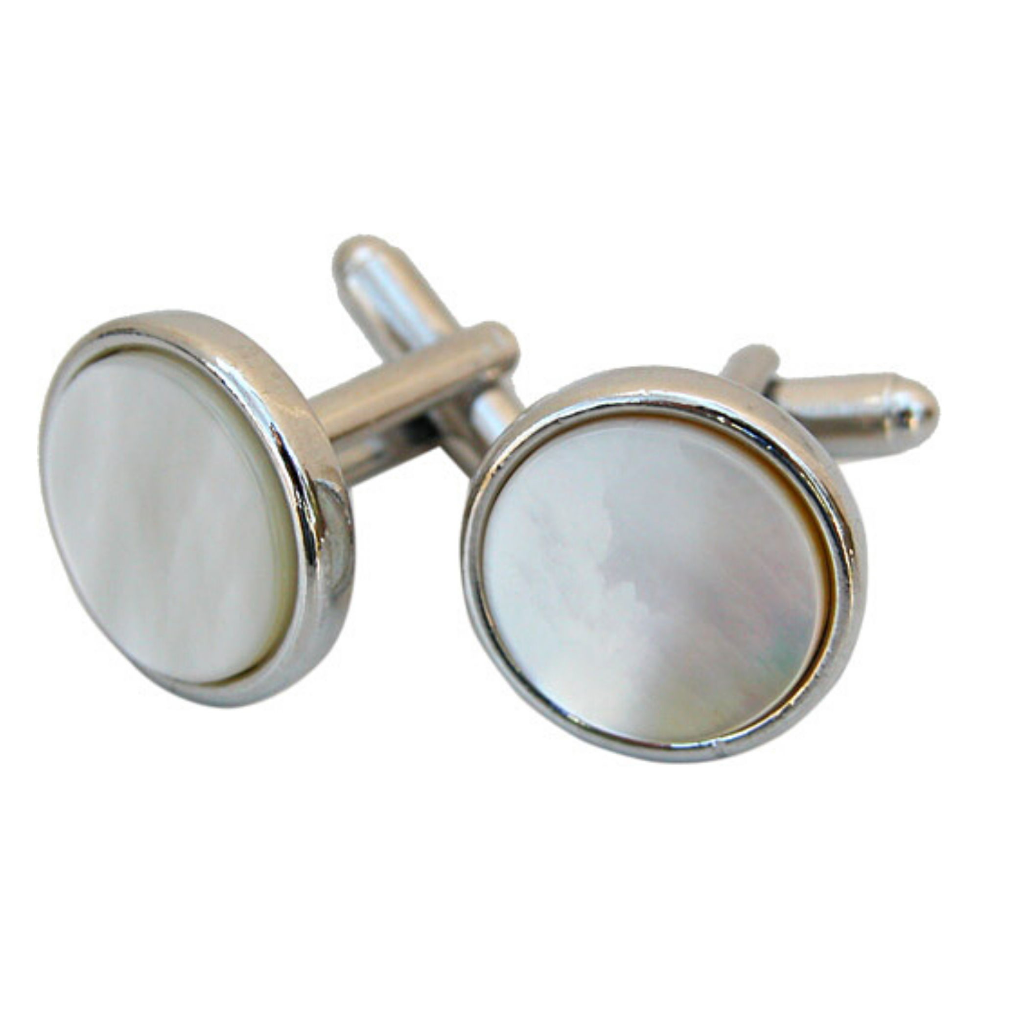 Cuff Links, Round Mother of pearl | 30th Pearl Anniversary Gift