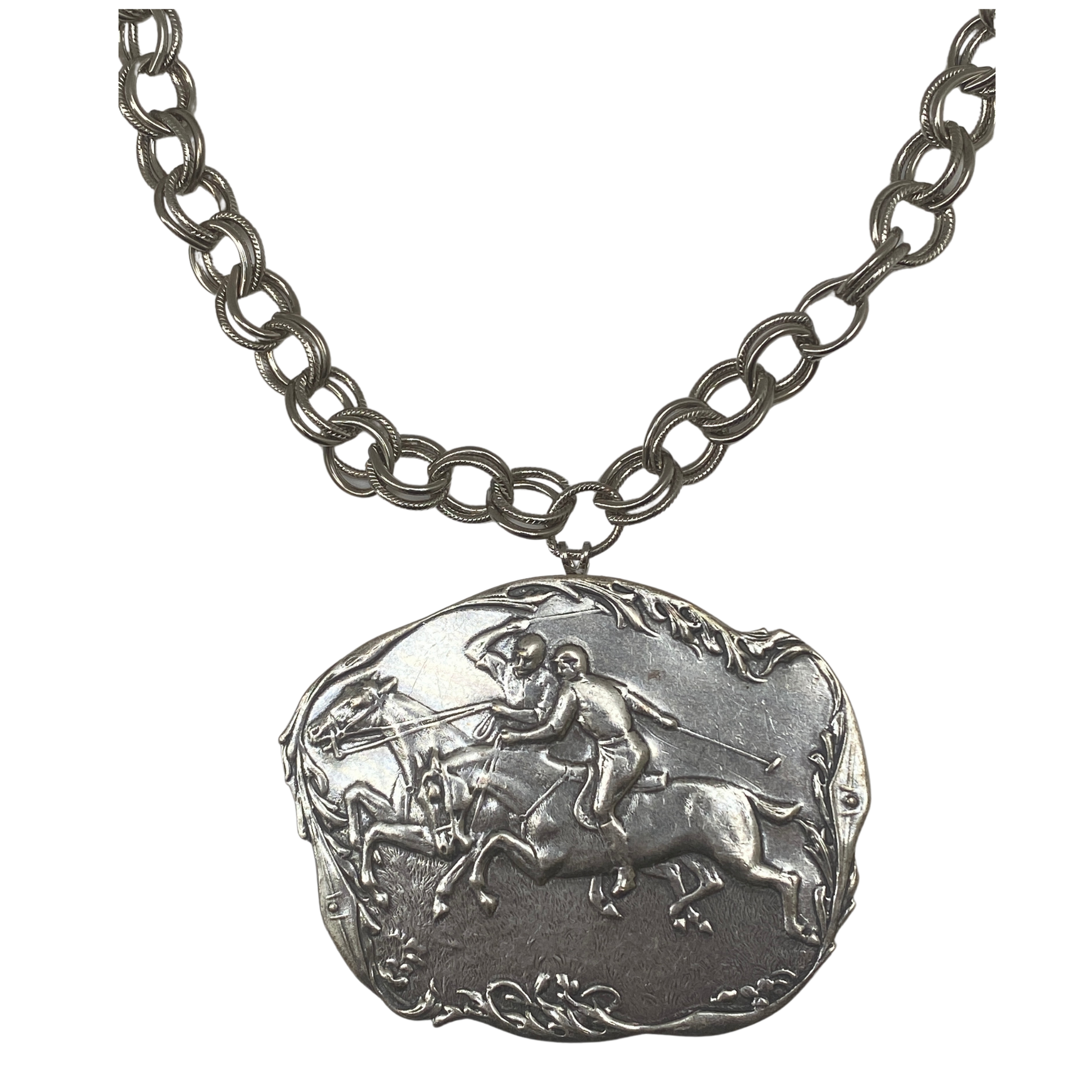 Silver Polo Necklace, Jewelry for Polo Equestrian