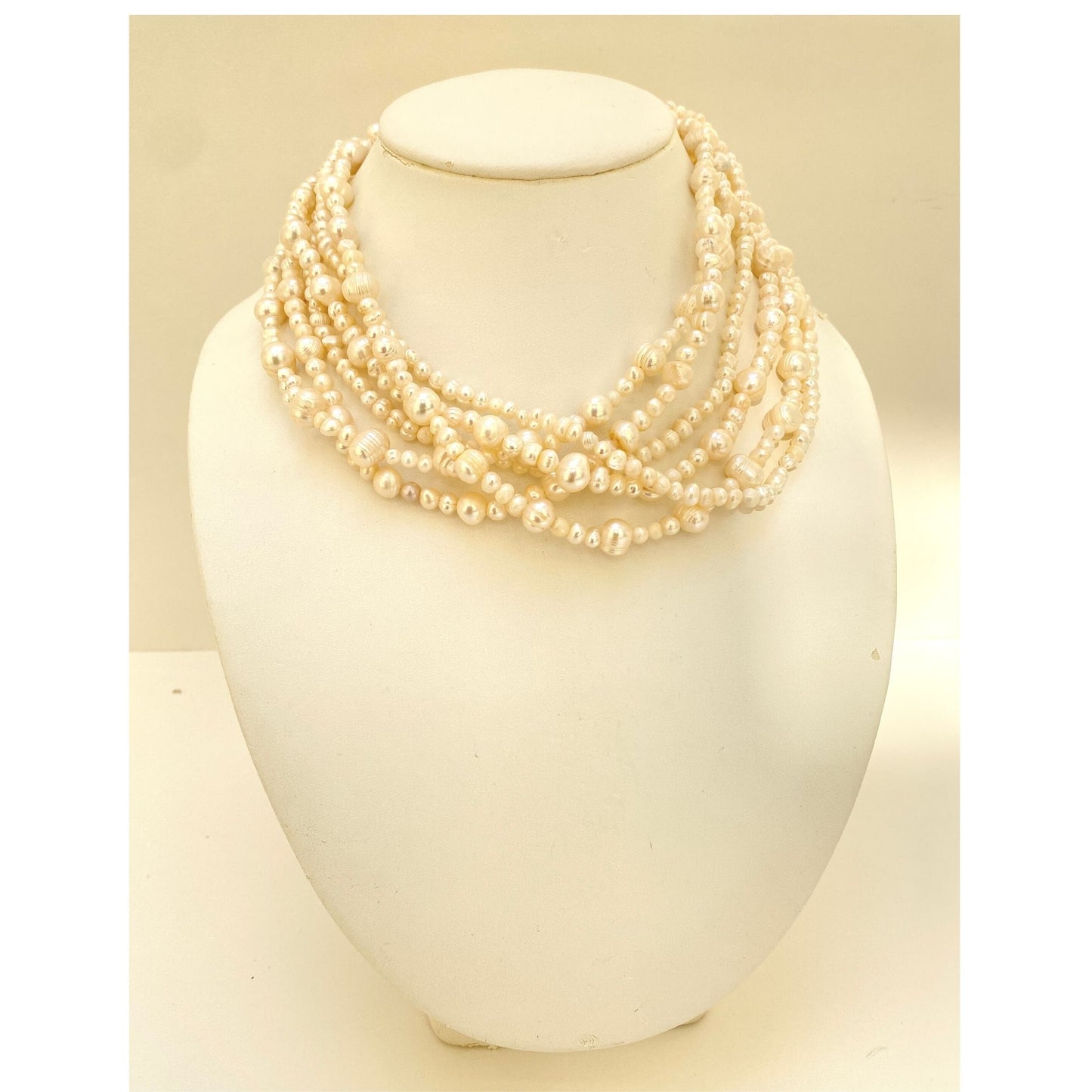 Mother of Pearl Necklace | Three Strand | 33 inches