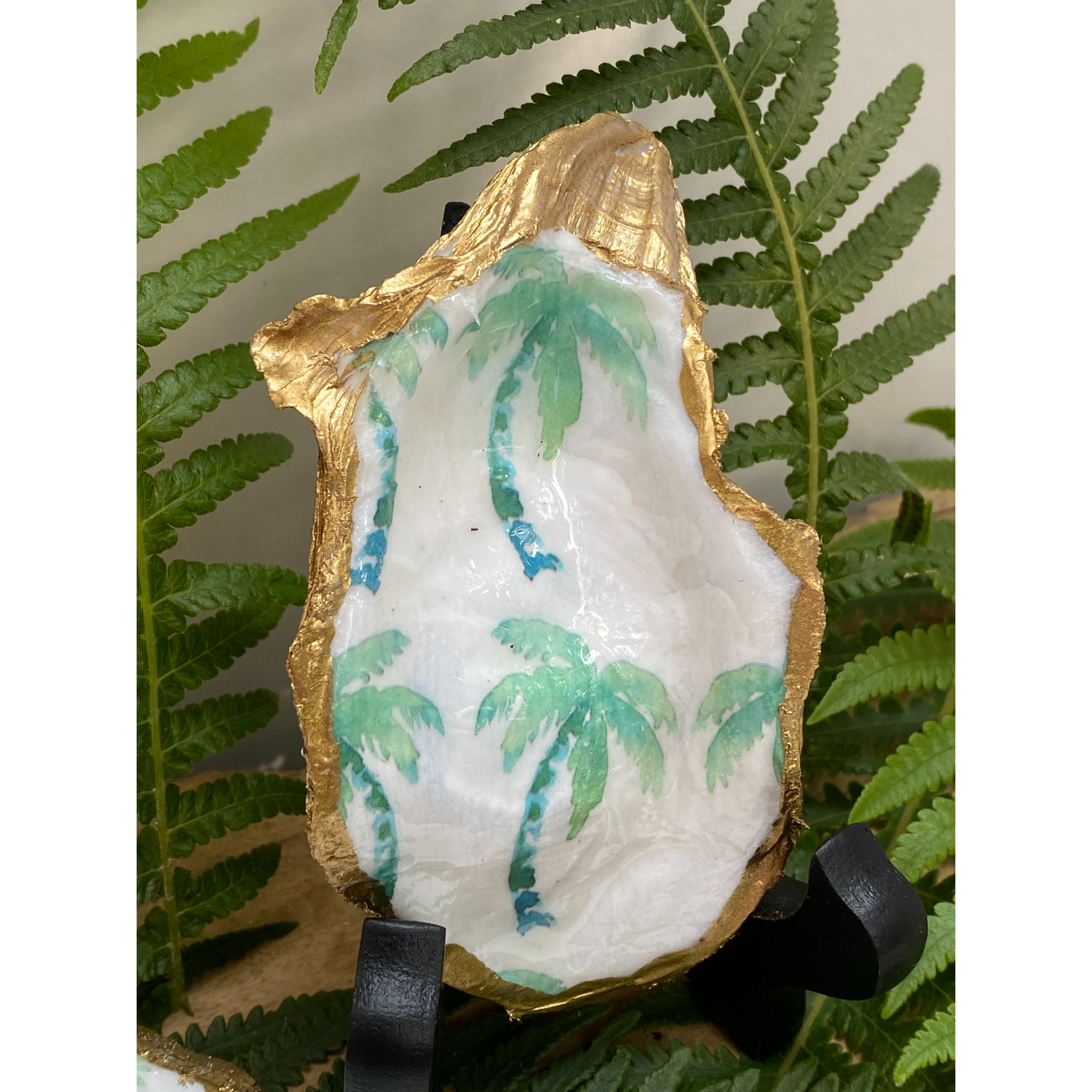 Oyster Shell Art, Palm Trees, Handmade