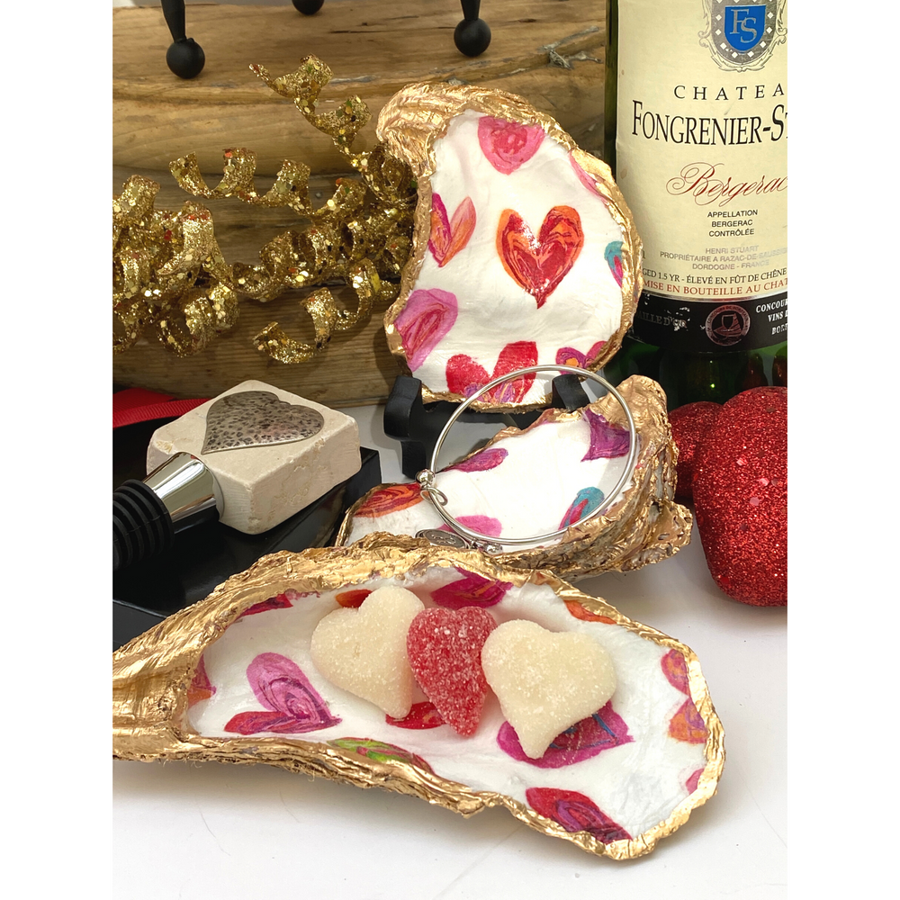 Valentine Hearts Oyster Shell Art - Classic Legacy