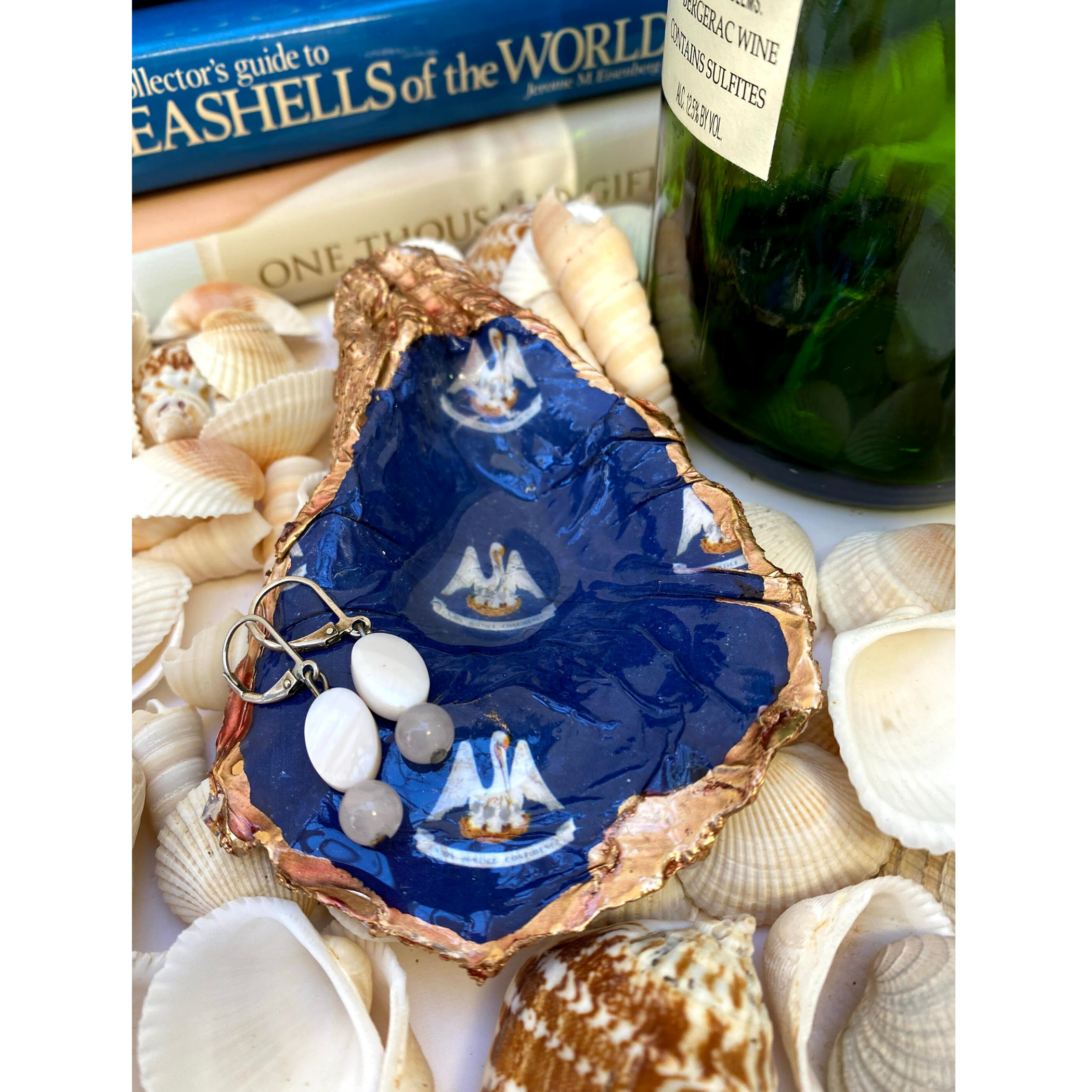 Oyster Shell Art,  Louisiana Flag Gift