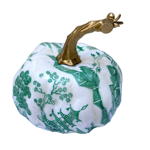 Chinoiserie Blue and White Decorative Pumpkin