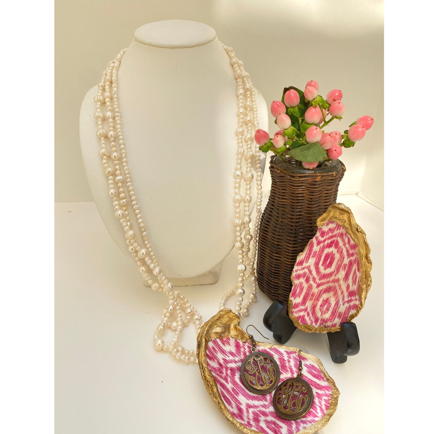 Mother of Pearl Necklace | Three Strand | 33 inches