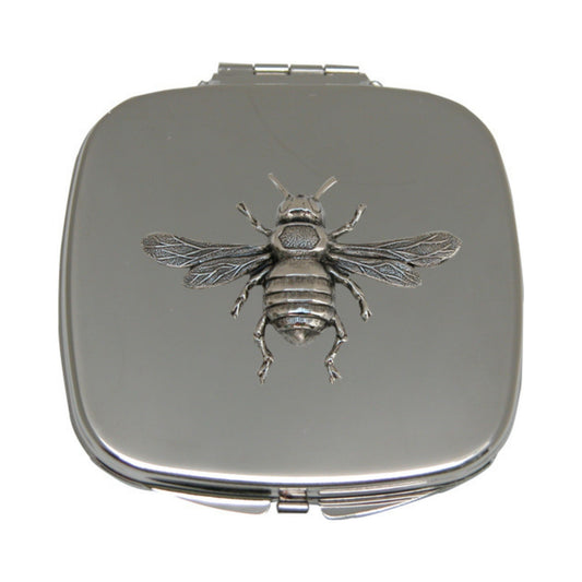Bee Lover Gift for Her | Bee Purse Mirror, Classic Silver bee