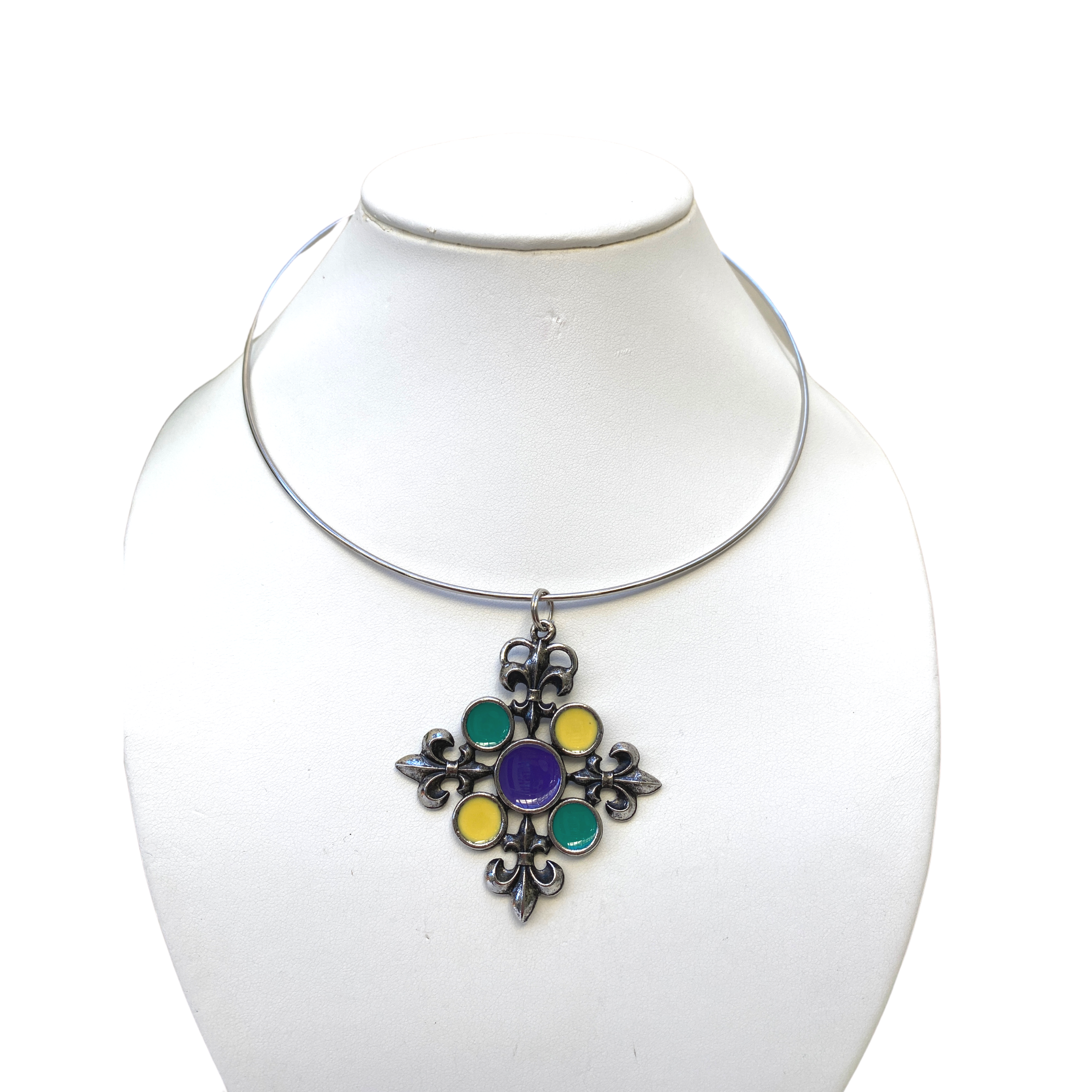 Necklace, Neck Wire, Mardi Gras Gift, Fleur de Lis